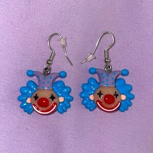 Clowncore Clown Earrings Jewelry Creepy Halloween Carnival Circus Odd Weird